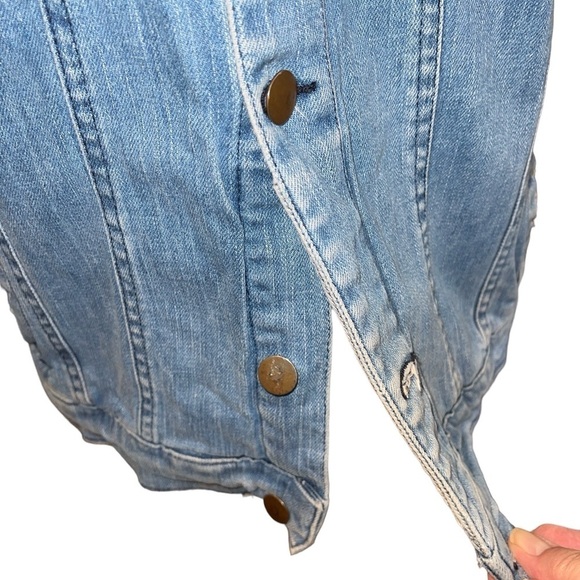 Blue Sixteen Women's Jacket M/L Blue 2 Tone Pockets Collared Long Sleeve Button - Picture 3 of 9